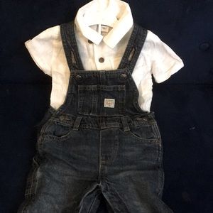Adorable baby shirt & overall set (6-12 months)